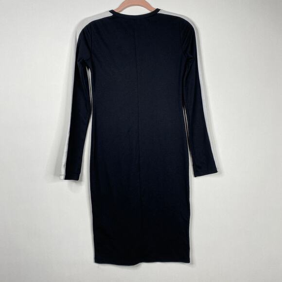 2/$30 ZARA Side Stripe Sweatshirt Dress Black Pullover Long Sleeve Casual #6261 - Picture 11 of 16